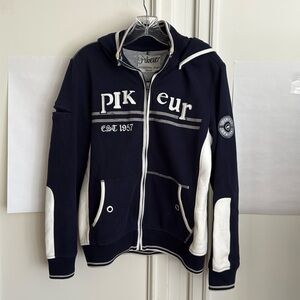 Super EQUESTRIAN Bundle! Pikeur Women's hooded Blue Jacket Size S/M Riding Coat